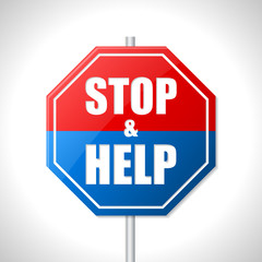 Stop and help traffic sign