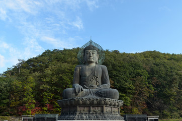 Giant buddha in sinheungsa temple at soraksan national park ,Sok