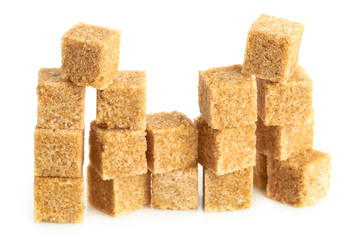 Brown cane sugar cubes