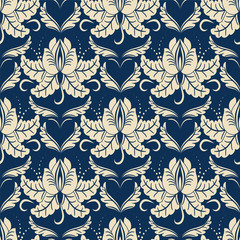 seamless wallpaper. damask pattern. flower background