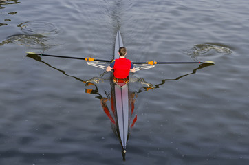 Boy rowing