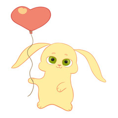 Bunny with heart balloon