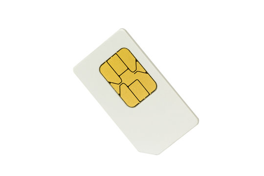 Sim card isolated on white with clipping path