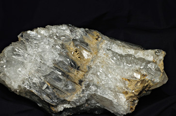 Rock crystal from Ural on black