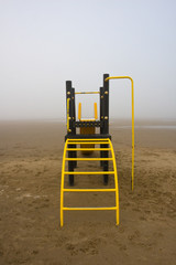 Winter playground on an empty beach