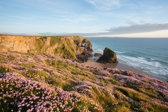 Bedruthan Steps Cornwall Uk