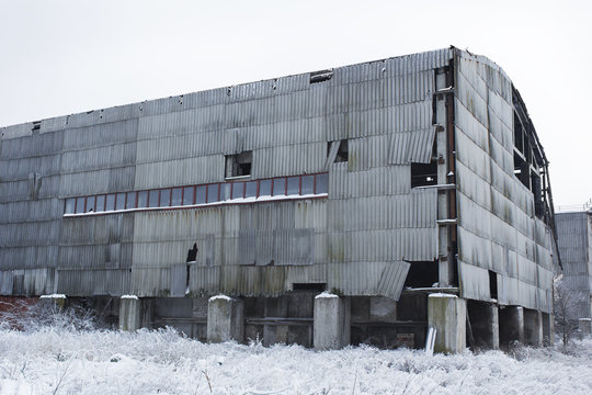 Abandoned warehouse hangar