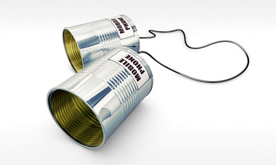 mobile phone with tin can