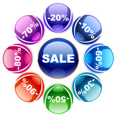 Colorful discount labels 6