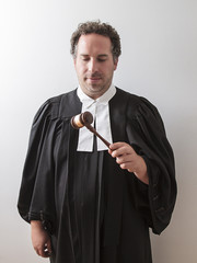 Looking at the gavel