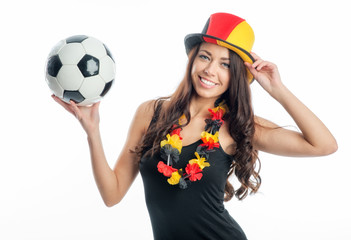 Fußballfan mit Fußball