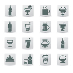 Drink sign,cups icon set,vector