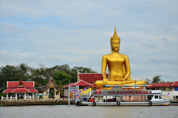 Big Buddha of  Wat Bangchak with Chao Phraya river