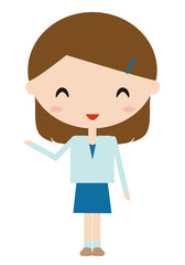 女性　笑顔　案内