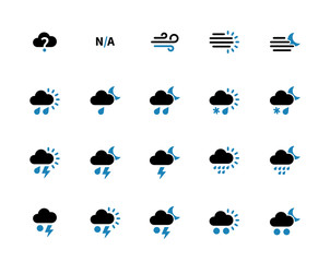 Weather duotone icons on white background.