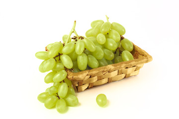 Wattled basket with grapes
