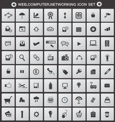Universal Web, Computer, Networking icon set,vector