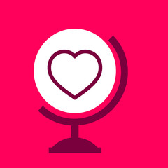 on the globe  Heart.