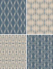 Four Stylish vector seamless patterns.