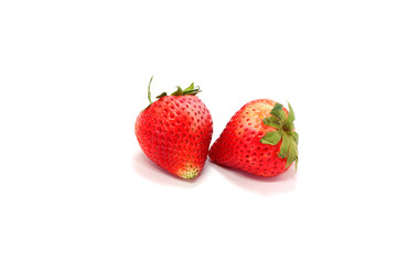 Fresh  strawberries  on white background