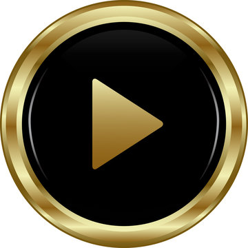 Black gold play button.