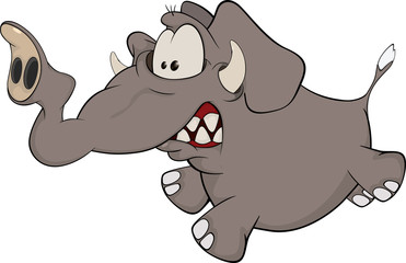The elephant calf cartoon