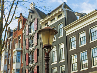 Amsterdam, Holland  . Typical architectural detail of old houses © Elena Belyaeva