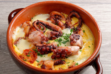 Spanish tapas style octopus, pulpo a la gallega