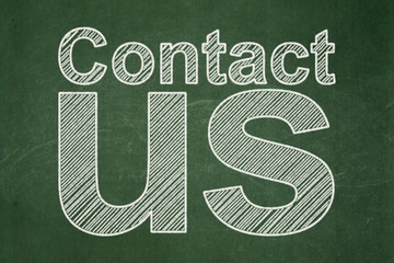 Marketing concept: Contact Us on chalkboard background