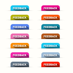 Vector Feedback Icons Set Isolated on White Background