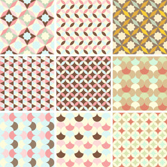 set of abstract retro geometric pattern