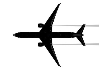 Fototapeta na wymiar Großraum Jet Aufsicht 777