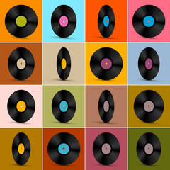Retro, Vintage Vector Vinyl Record Disc Background