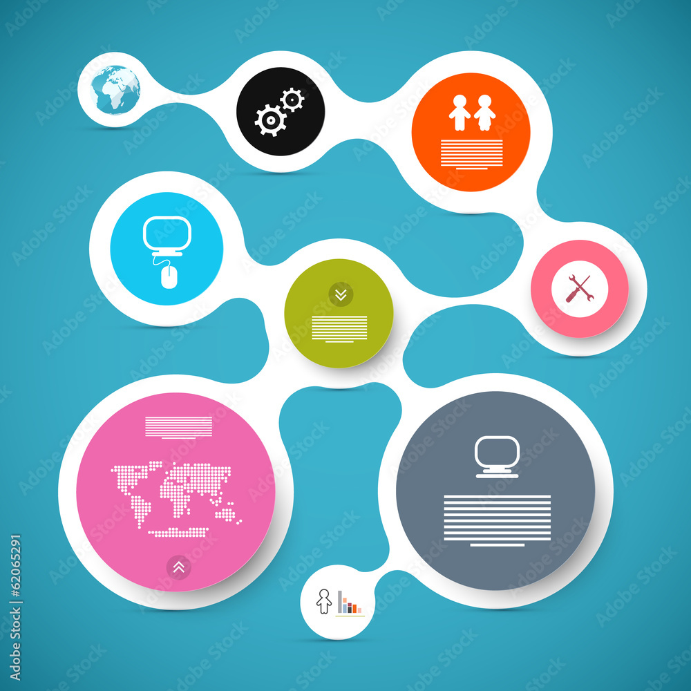 Poster web template - circle paper vector infographic layout