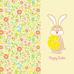 Easter bunny card with egg