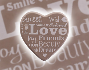Obraz premium Love concept, words on an heart