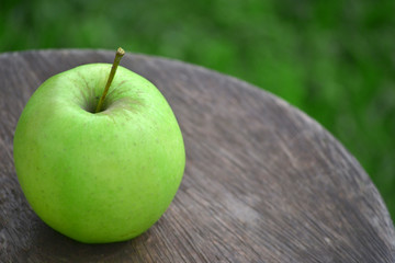 apple on wood