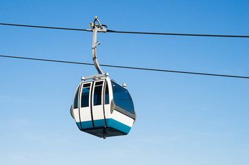 Cable car in Expo district, Lisbon, Portugal