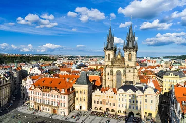 Zelfklevend Fotobehang Oude Stadsplein in Praag © Mapics