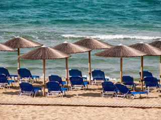 sunbeds at the beach