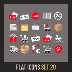 Flat icons set 20