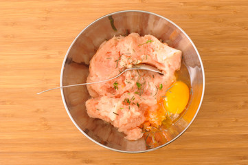 minced chicken with egg