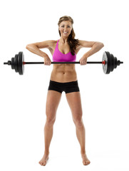 Obraz premium Pretty Woman Lifting Barbell