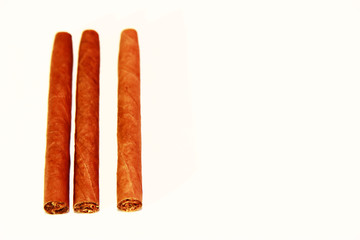 Natural cigarillo isolated on the white background