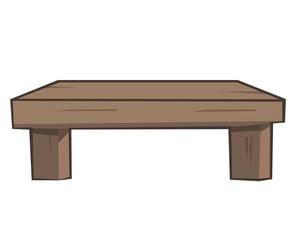 Wooden table isolated illustration