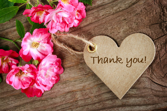 Heart shaped thank you card