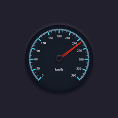 Speedometer with blue markings