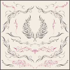 Floral frame and Border Ornaments