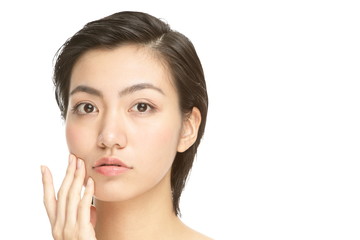 Fototapeta premium 女性,ビューティー,白バック