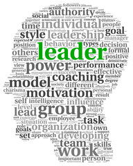 Leader concept in word tag cloud - 62074065